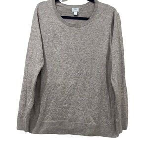 Old Navy XL Cotton Blend Long Sleeve Neutral Taupe Sweater Boho Acadamia Y